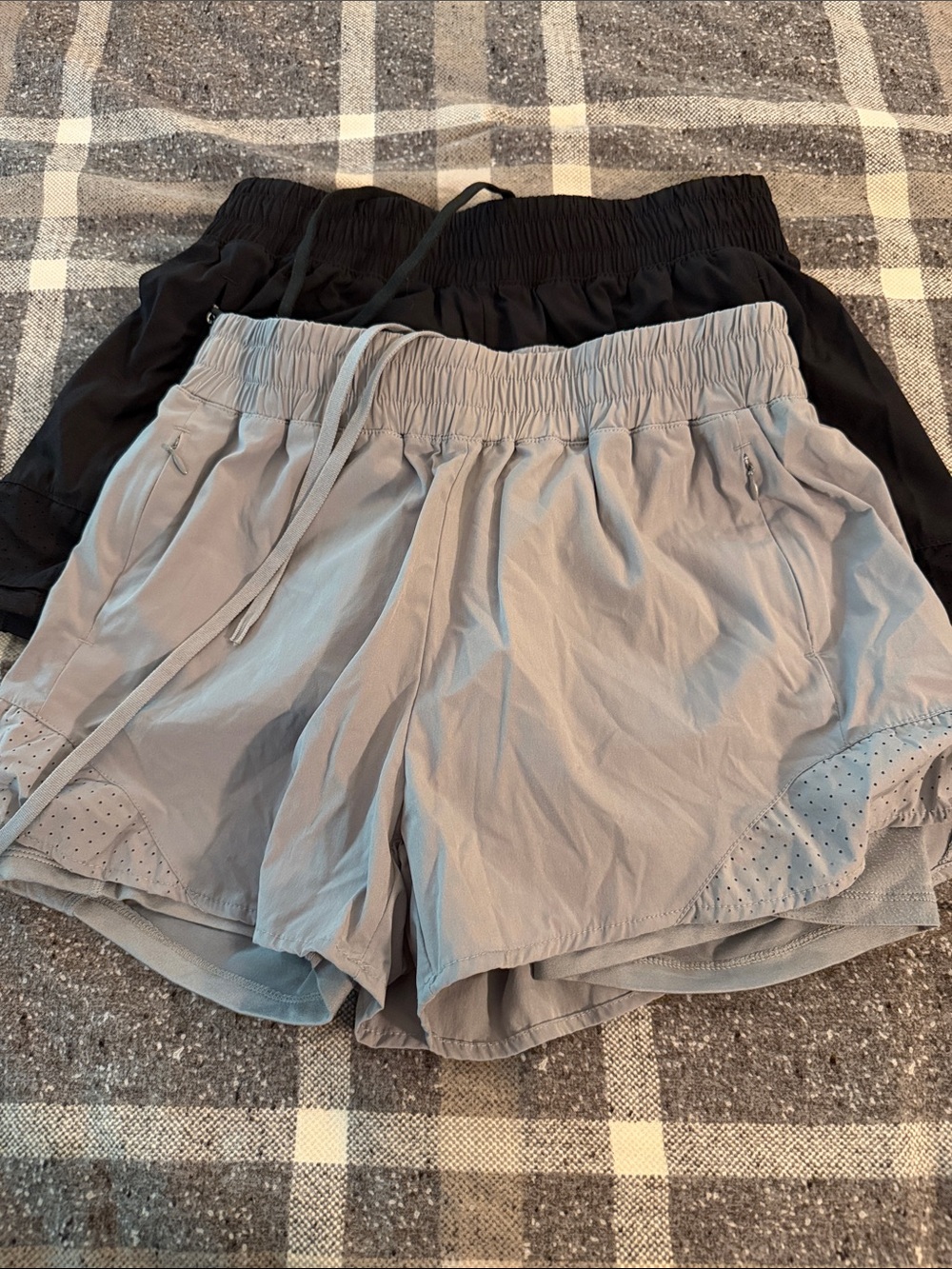 Women's Two-Pack Athletic Running Shorts - Black & Gray
